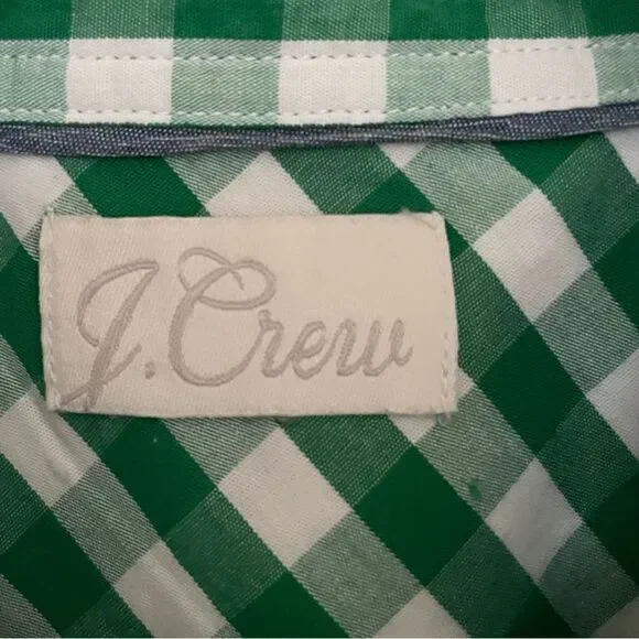 J.Crew Kelley Green and White Checked Shirt - Picture 7 of 9